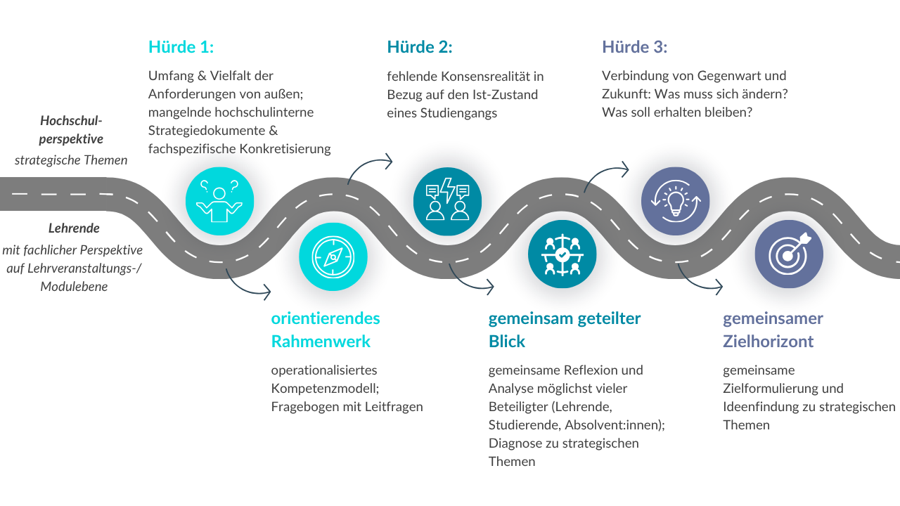 Abbildung 1: strategische Curriculumentwicklung - Hürden und Lösungen