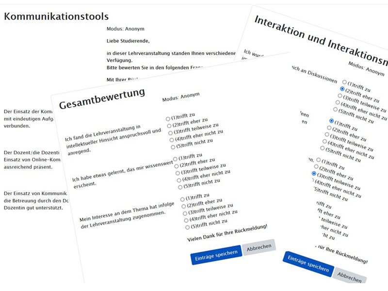 Sammlung verschiedener Moodle-Fragebögen