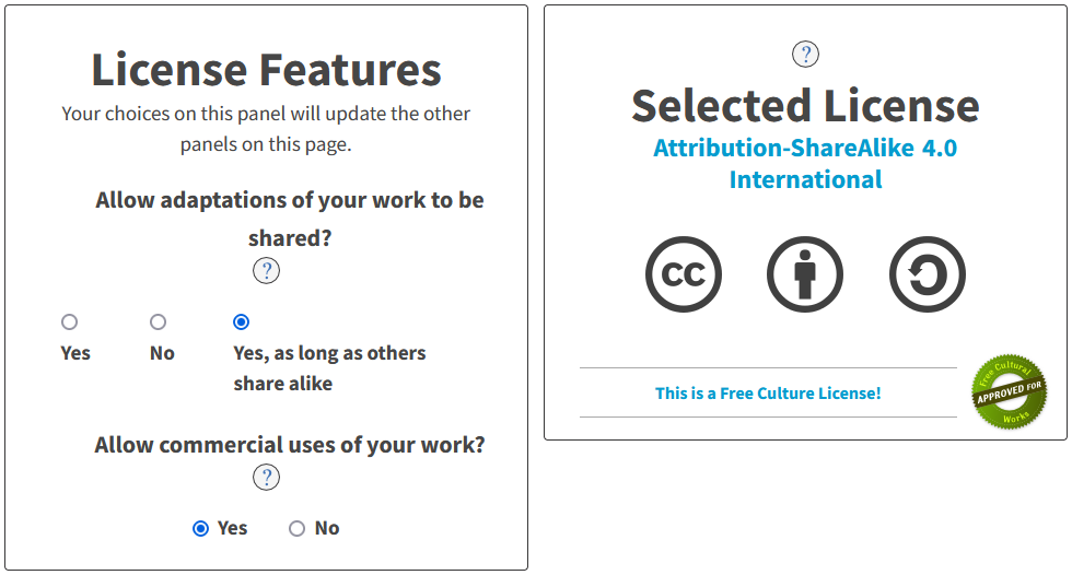 CC license generator